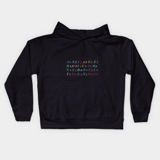 GREEK ALPHABET BLACK HORIZONTAL Kids Hoodie